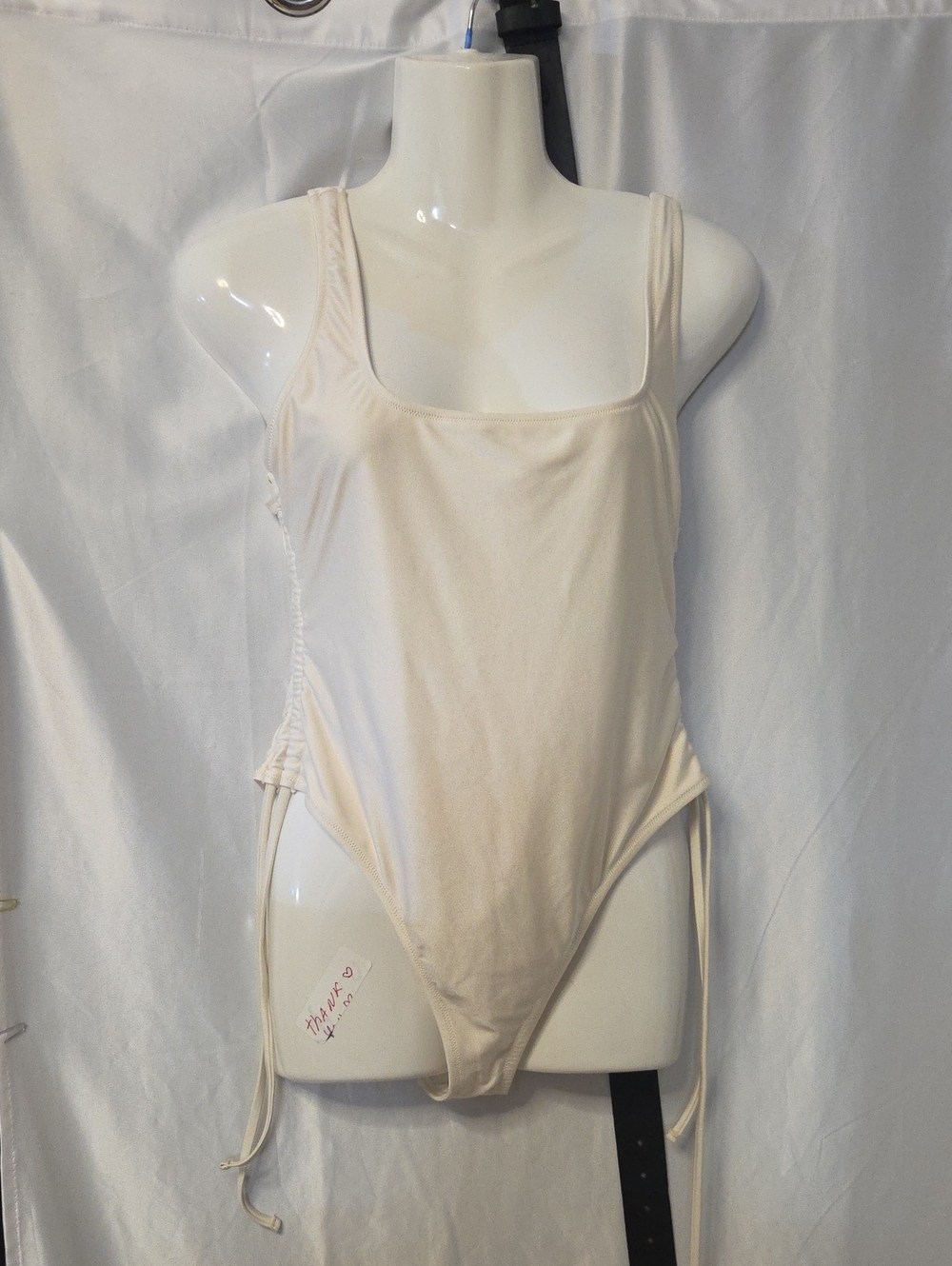 Forever 21 Cream Scoop-Neck One-Piece Swimsuit P2p 29